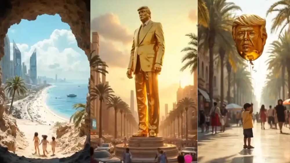 Donald Trump e la sua visione per Gaza, tra grattacieli e danzatrici del ventre barbute